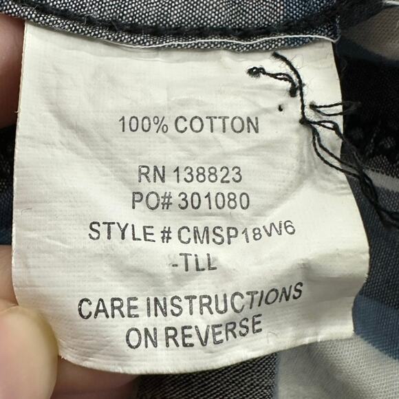 Cody James Men's 2XLT Blue Plaid Western Shirt Pearl Snaps Sawtooth Pocket Rodeo - Picture 9 of 10